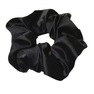 black Silk Hair Scrunchie